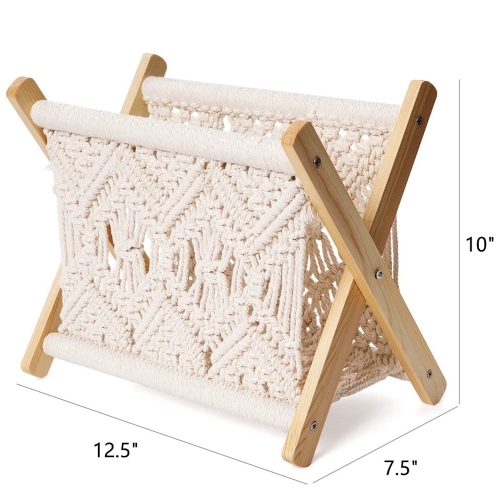 Magazine Rack Small Boho Storage Basket - Picture 3 of 5